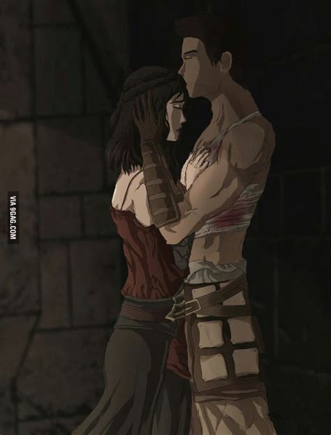 Fan art of Serena and werewolf dragonborn. skyrim. - 9GAG