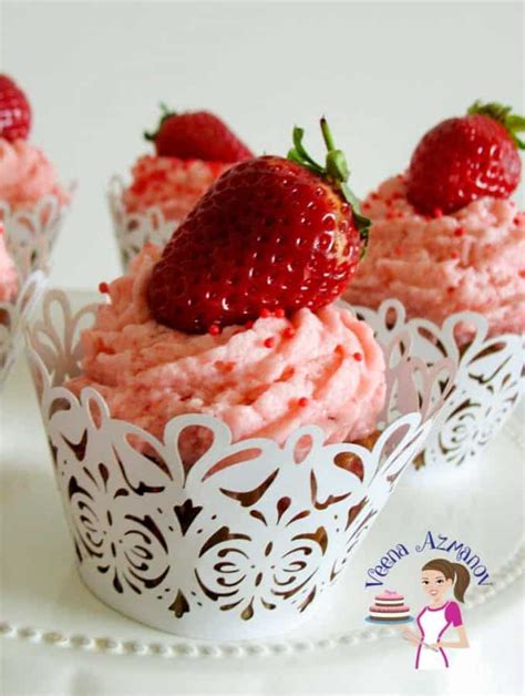 Strawberry Cupcakes with Strawberry Jam - Baking from Scratch Series - Veena Azmanov