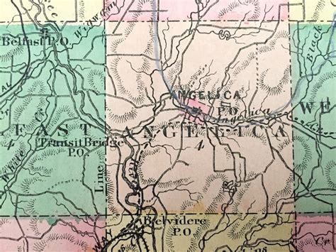 Antique 1869 Allegany County New York Map from D.G. Beers & | Etsy