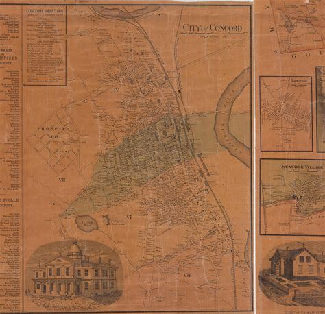 Merrimack County NH 1858 Map Original Wall Map Homeowner | Etsy UK