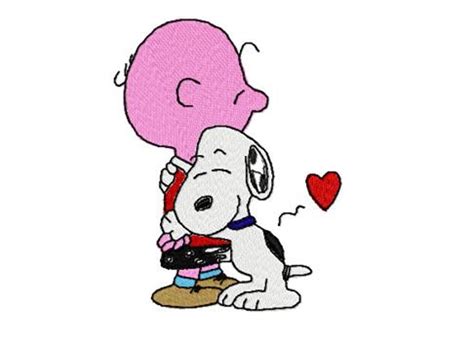 Snoopy and Linus Hug Embroidery Design Instant Download 10 | Etsy