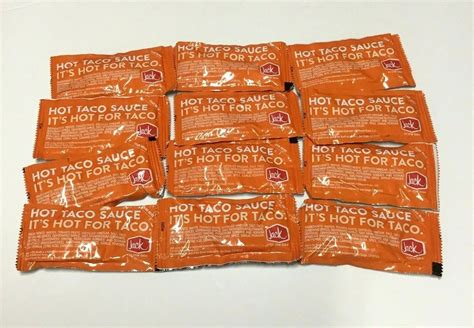 12 Lot Jack In The Box Hot Taco Sauce Packets New Ready To Ship | eBay