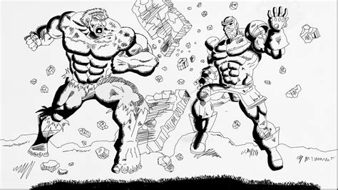 Hulk Vs Thanos Inked Wit Wacom by Raineylamont on DeviantArt