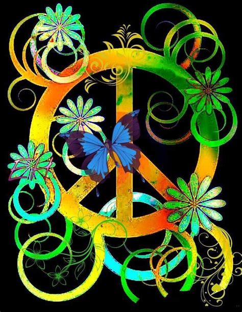 ☮ American Hippie Psychedelic Art ~ Peace Sign Happy Hippie, Hippie Love, Hippie Peace, Hippie ...