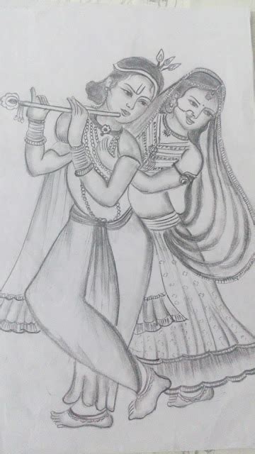 Original Paintings and Sketchs by Artist Chetna: Free Hand Lord Krishna ...