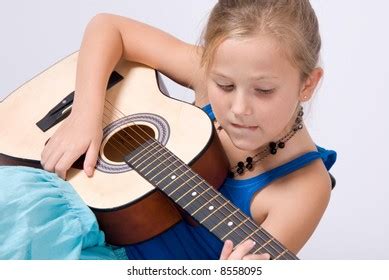 Girl Learning Play Guitar Stock Photo 8558095 | Shutterstock