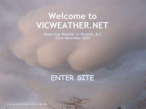 Welcome to Vicweather.net - Observing Weather in Victoria, BC