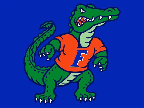 the florida gators logo on a blue background