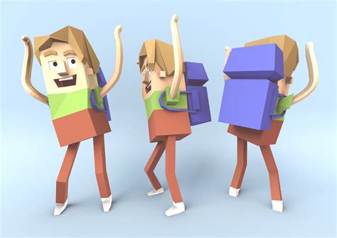 3D Low Poly Characters :: Behance