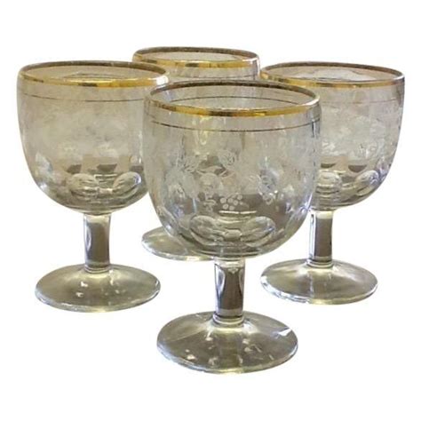 Vintage Etched Wine Goblets - Set of 4 | Wine goblets, Vintage, Goblet