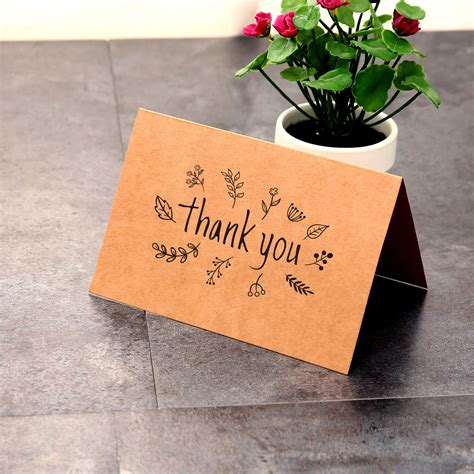 Thank You Cards Pack of 36, Ohuhu Thank You Cards Multipack with Envelopes, 4 x 6'' Brown Kraft ...