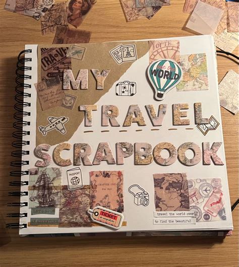 Travel Scrapbook Cover | Travel journal scrapbook, Scrapbook cover, Travel scrapbook