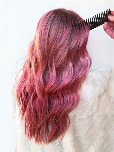 pink peach hair | Pink peach hair, Peach hair, Artistic hair