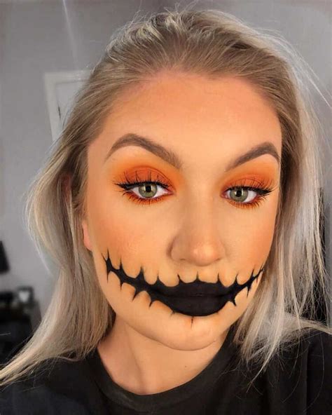 Pumpkin Makeup Easy, Halloween Pumpkin Makeup, Crazy Halloween Makeup, Halloween Makeup ...