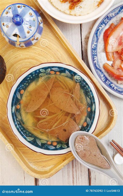 Pig liver soup stock photo. Image of asian, delicious - 78763392