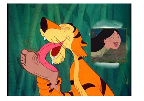 Mulan tickled by a tiger by Disneywo on DeviantArt