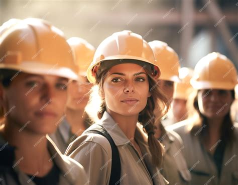 Premium Photo | Women construction workers and architects together in hard hats USA Labor Day ...