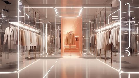 Premium AI Image | Futuristic wardrobe walkin closet Automated racks ...