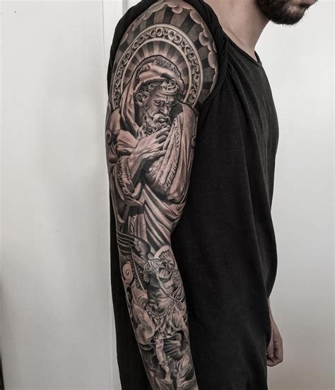 God with guardian angel tattoo for men #tattoosformen | Guardian angel tattoo, Angel tattoo men ...