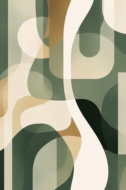 Premium AI Image | Abstract shapes in shades of green