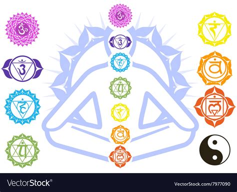 Chakras and spirituality symbols Royalty Free Vector Image