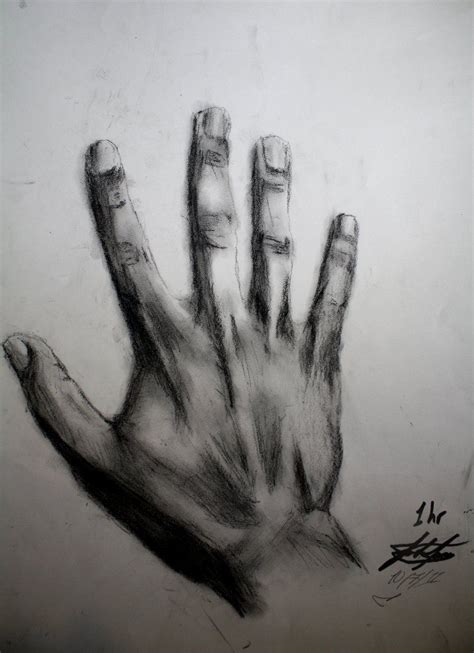 charcoal art drawings | charcoal drawing of my hand by joshfjames ...