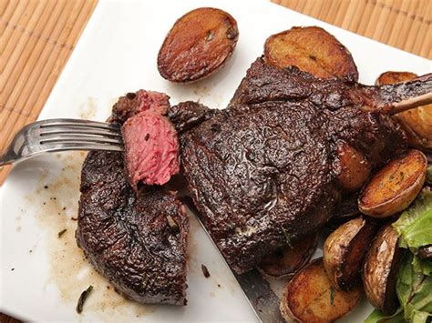 Butter-Basted Bison Ribeye Steak with Crispy Potatoes Recipe