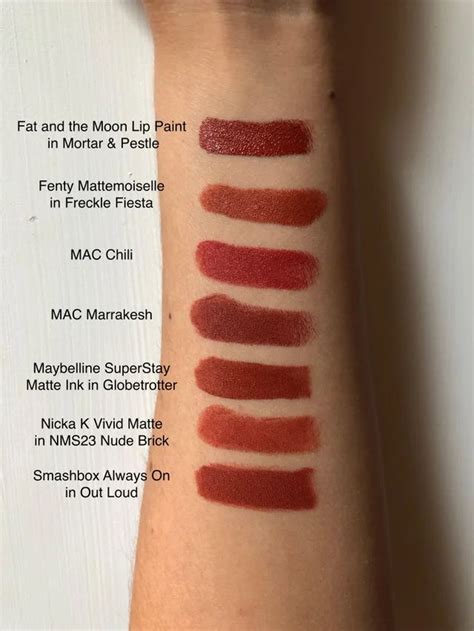 Swatches of my very unnecessary brick red lipstick collection ...