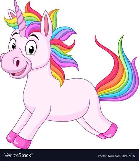 Cartoon rainbow unicorn horse Royalty Free Vector Image