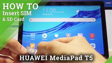 How to Insert SIM & SD Card in HUAWEI MediaPad T5 - SIM and SD Installation - YouTube