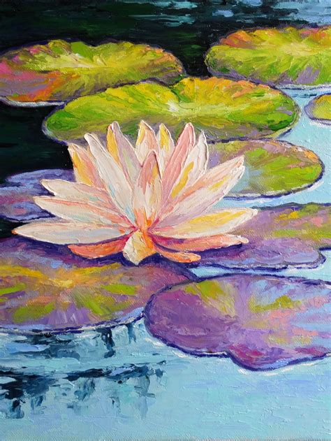 Lotus Painting Claude Monet Water Lily Painting Pond Wall | Etsy | Water lilies painting, Monet ...