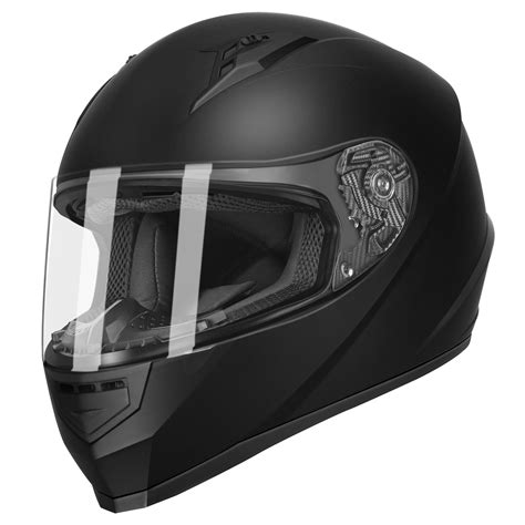 GLX GX11 Compact Lightweight Full Face Motorcycle Street Bike Helmet with Extra Tinted Visor DOT ...