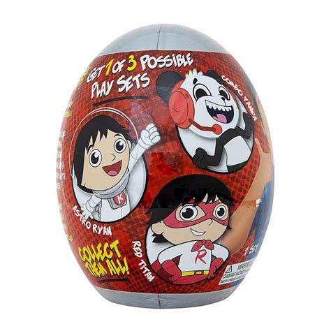 Ryan's World 731 Mystery Adventure Playset Giant Silver Egg w/ Figures ...