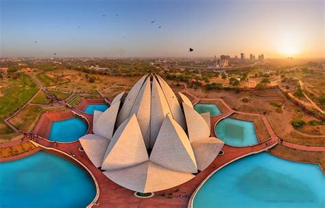 The Bahai Lotus temple was designed by Iranian architect Fariborz Sahba ...