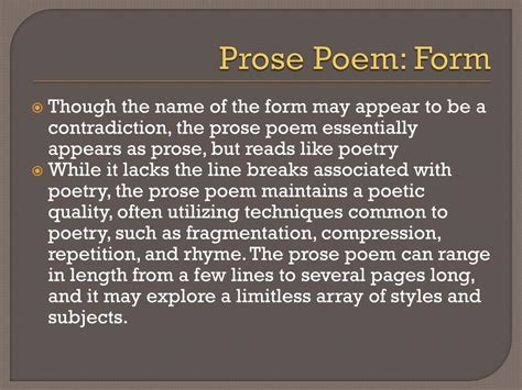 PPT - Prose Poem PowerPoint Presentation, free download - ID:2168009