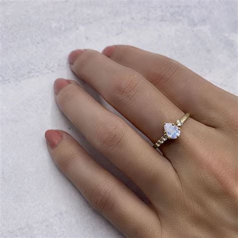 Sundrop Moonstone Ring – goldmariie jewelry