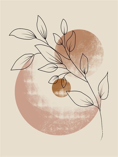 Minimalist Plant Print the Moon and the Sun Botanical Line | Etsy ...