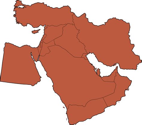 Middle East Map Blank Png