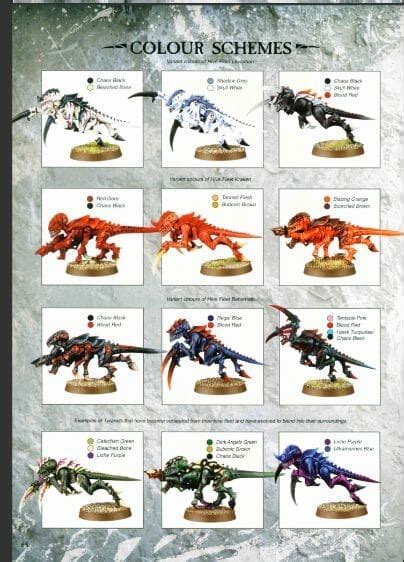 Tyranid Paint Color Schemes (9 Motifs) - Tangible Day