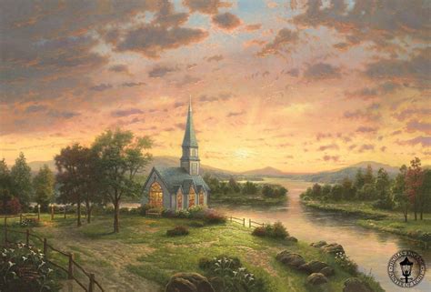 Thomas Kinkade Sunrise Chapel Painting | Best Sunrise Chapel Paintings ...