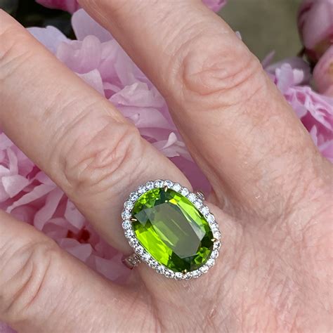 Large Peridot and Diamond Ring - Plaza Jewellery