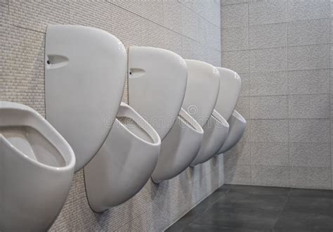 White Urinals In Men`s Bathroom, Stock Photo - Image of bowl, design ...