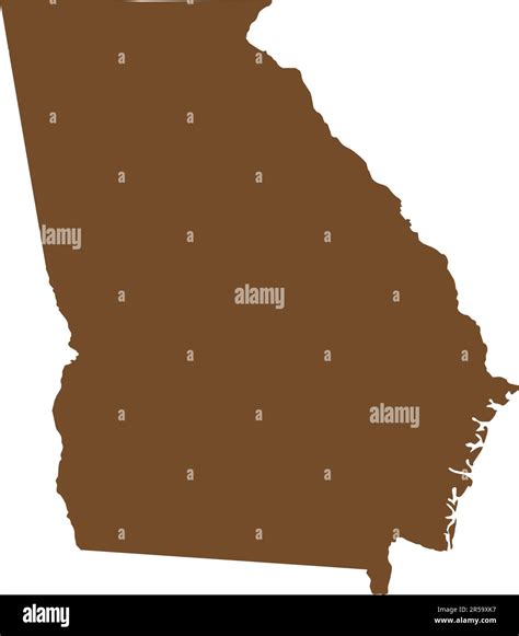 BROWN CMYK color map of GEORGIA, USA Stock Vector Image & Art - Alamy