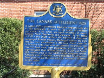 "THE LANARK SETTLEMENT 1830" ~ Lanark - Ontario Provincial Plaques on Waymarking.com