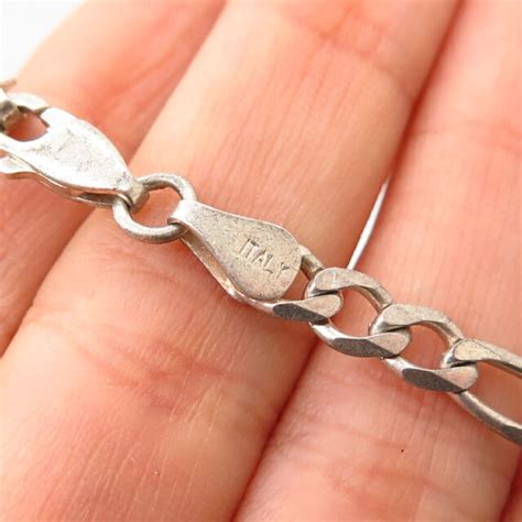 925 Sterling Silver Italy Figaro Chain Necklace 20" | eBay