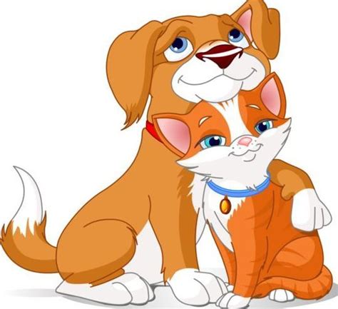 Cat and dog hug vector material | Dogs hugging, Cute little dogs, Dog clip art