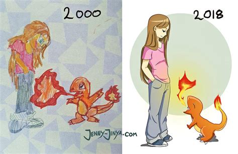 Last year I've found an old Pokemon fanart from my childhood and redrew it : r/gaming