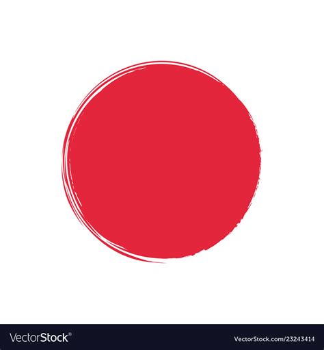 Japan flag painted with ink red sun Royalty Free Vector