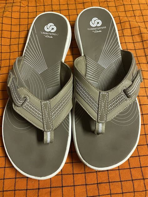 WOMENS CLARKS CLOUD STEPPERS FLIP FLOPS - SEA BREEZE … - Gem