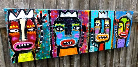 "Four Kings" a mixed media, Basquiat inspired original on canvas. # ...
